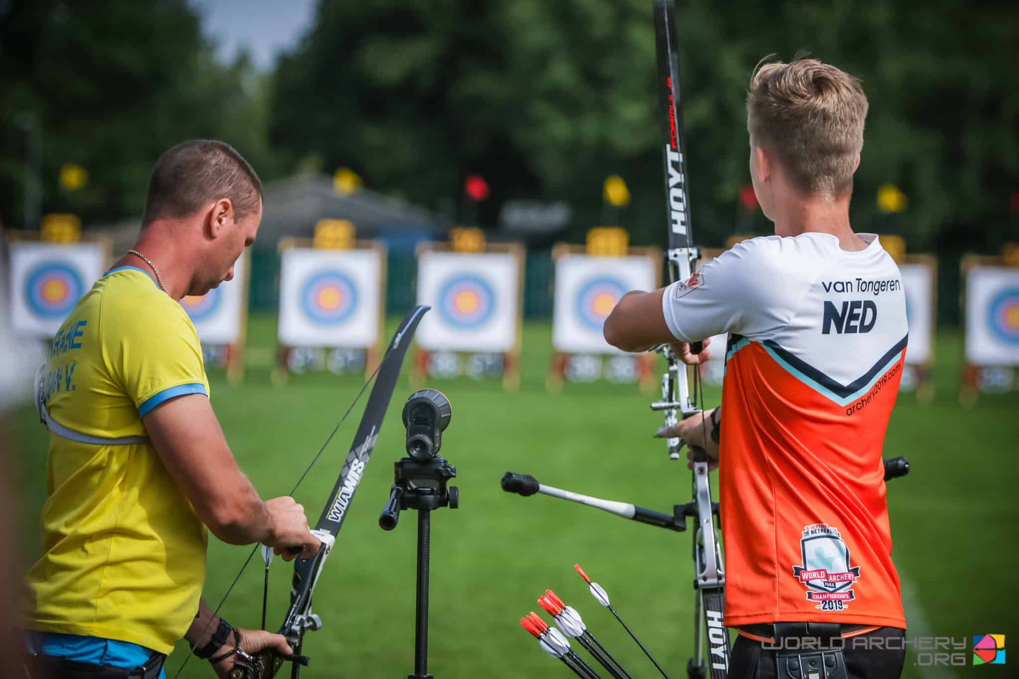 Handboogsporters doorstaan zware  wind in de eerste eliminatierondes