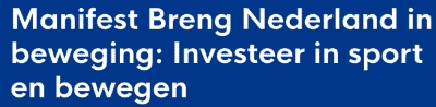 Handboogsport Nederland onderdeel van manifest “Breng Nederland in beweging”