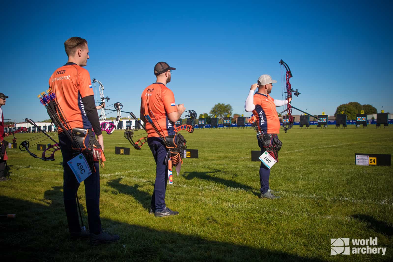 WK Outdoor: Compound heren naar bronzen finale