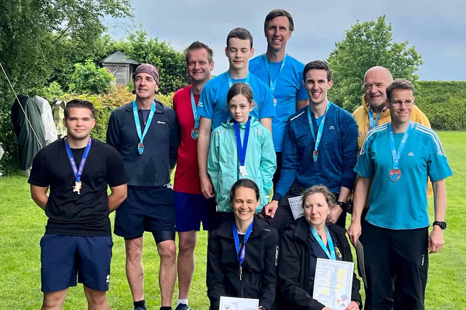 Sportieve spanning tijdens NK Run-Archery Sprint in Berkel-Enschot